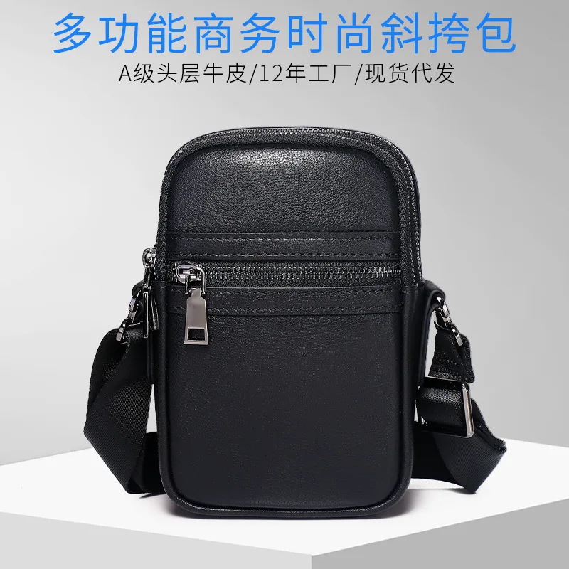 

Top Layer Cowhide Lightweight Genuine Messenger Luxury Leather Briefcases Men High-end Large Capacity Men's Shoulder Crossbody