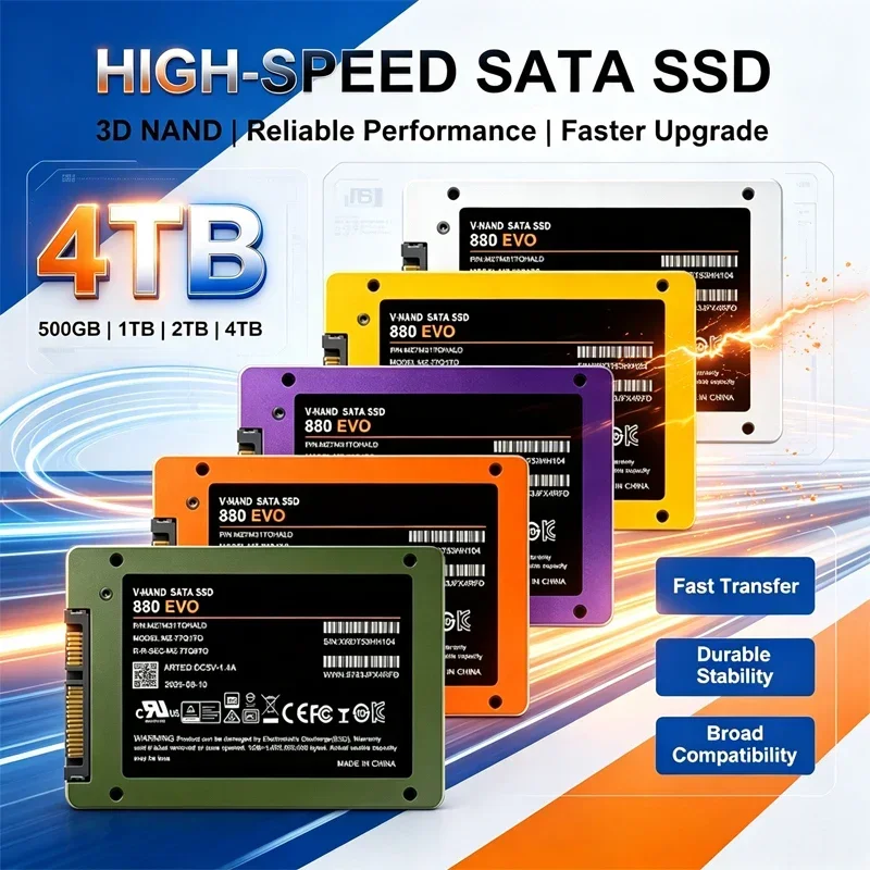High Speed 2.5 Inch SATA3 Solid State Disk 4TB Internal SSD Shock Resistant Storage Drive For Desktop & Notebook PC