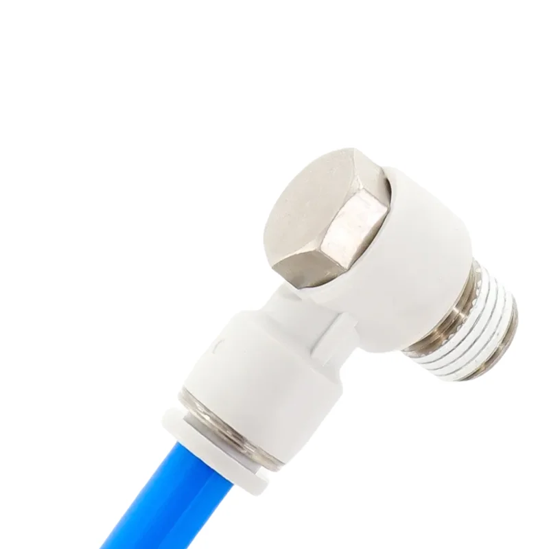 PH 90 Degree External Hex Elbow Pneumatic Quick Fitting Tube Sizes 4/6/8/10/12mm Thread 01/02/03/04