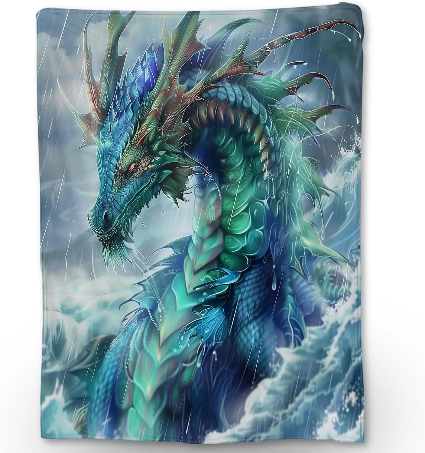 Mystical Dragon Storm Throw Blanket Fantasy Art Unique Gift Home Bedroom Living Room Decorative Accessory