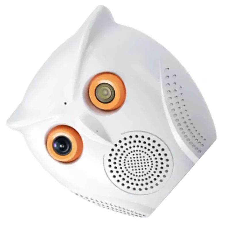 ABUO-Camera Owl Shape 2K 5MP Smart Home Mini Indoor Baby Monitor Detection Night Vision Two Way Audio Surveillance Cameras US