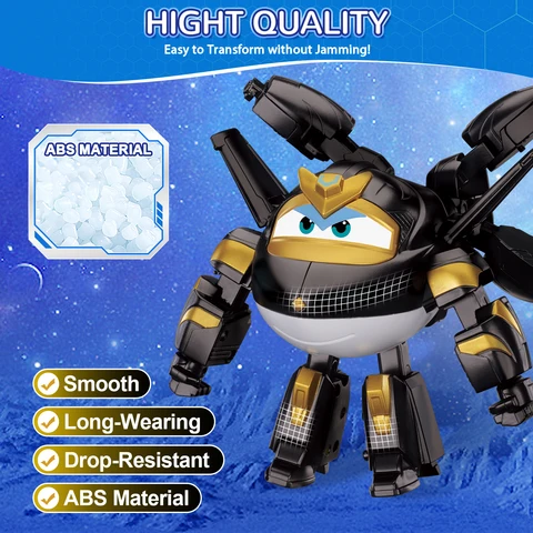Игрушки-трансформеры Super Wings, 5 фигурок-трансформеров в виде самолетов темно-золотистого цвета, фигурка-трансформер 2 в 1 для мальчиков, серия Rescue Bots, для детей 3-5 лет