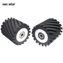 100x100mm Grooved Rubber Contact Wheel 4x4 inch Belt Grinder Part