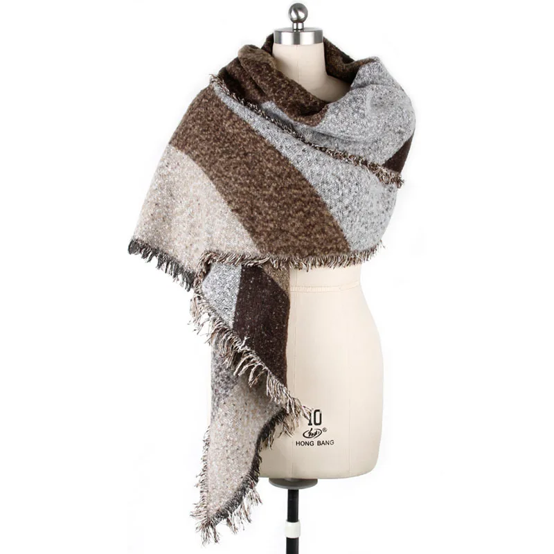 Winter Dames Dikke Warme Wollen Pashmina Kasjmier Stola Sjaals Sjaal Wraps