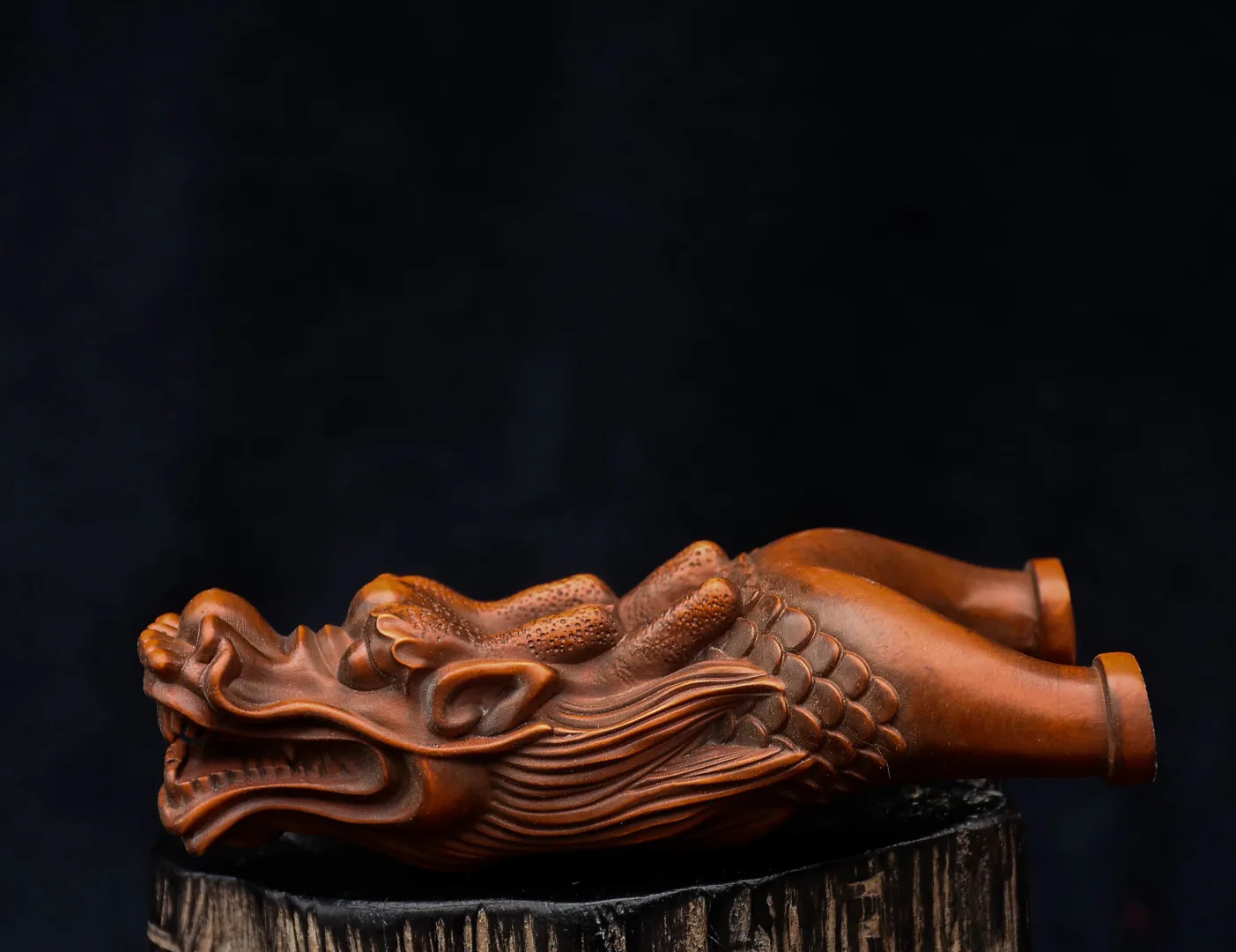 Old Boxwood Dragon head handle slingshot handheld artifact Childlike Delight Study Amass wealth Ornaments Town house Exorcism