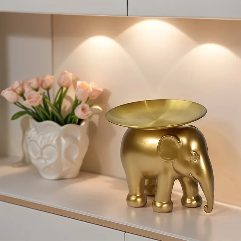 Creative elephant shaped decorative tray,entrance key snack storage tray,living room desktop decor,home decor,housewarming gift