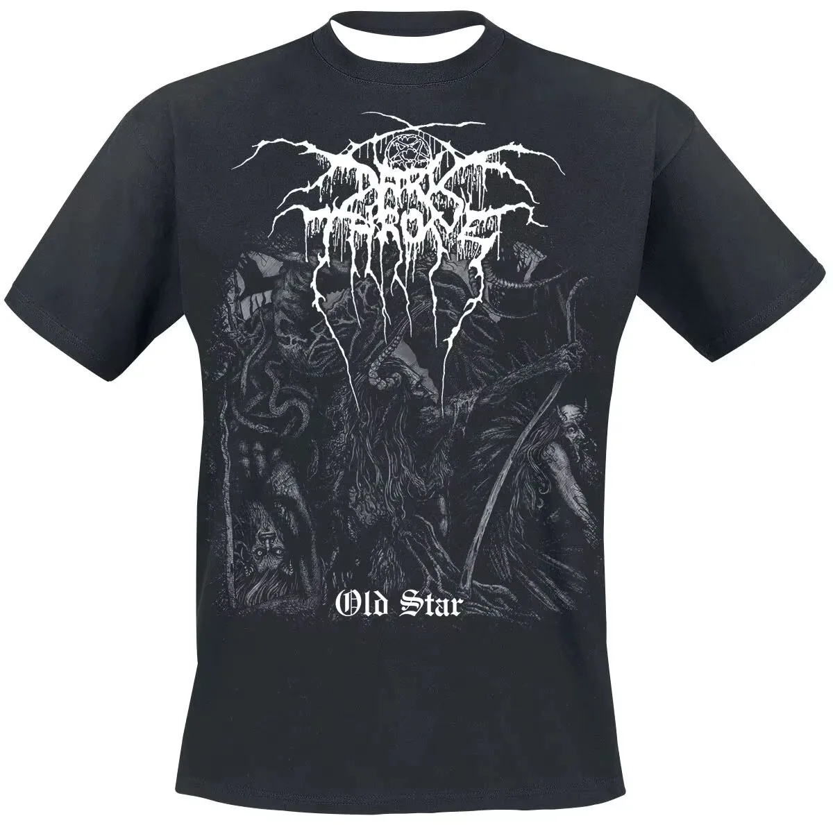 Darkthrone Black Death and Beyond Unisex  T-shirt, Dark Forest Print, Raw Black Metal Band Casual Tee