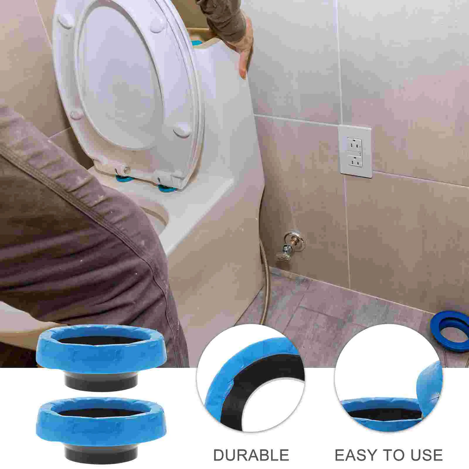 Substituição do anel de cera para vaso sanitário, flange do vaso sanitário, acessório para casa e escritório, 2pcs