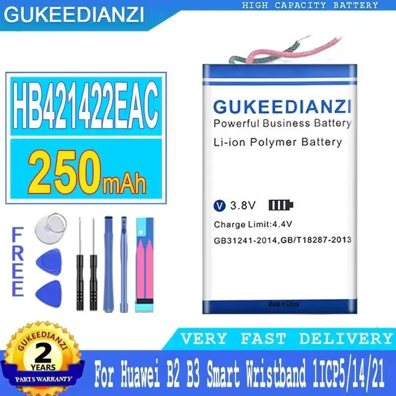 

Смарт-браслет для Huawei B2 B3 1ICP5 14 21, аккумулятор высокой емкости 250 мАч HB421422EAC