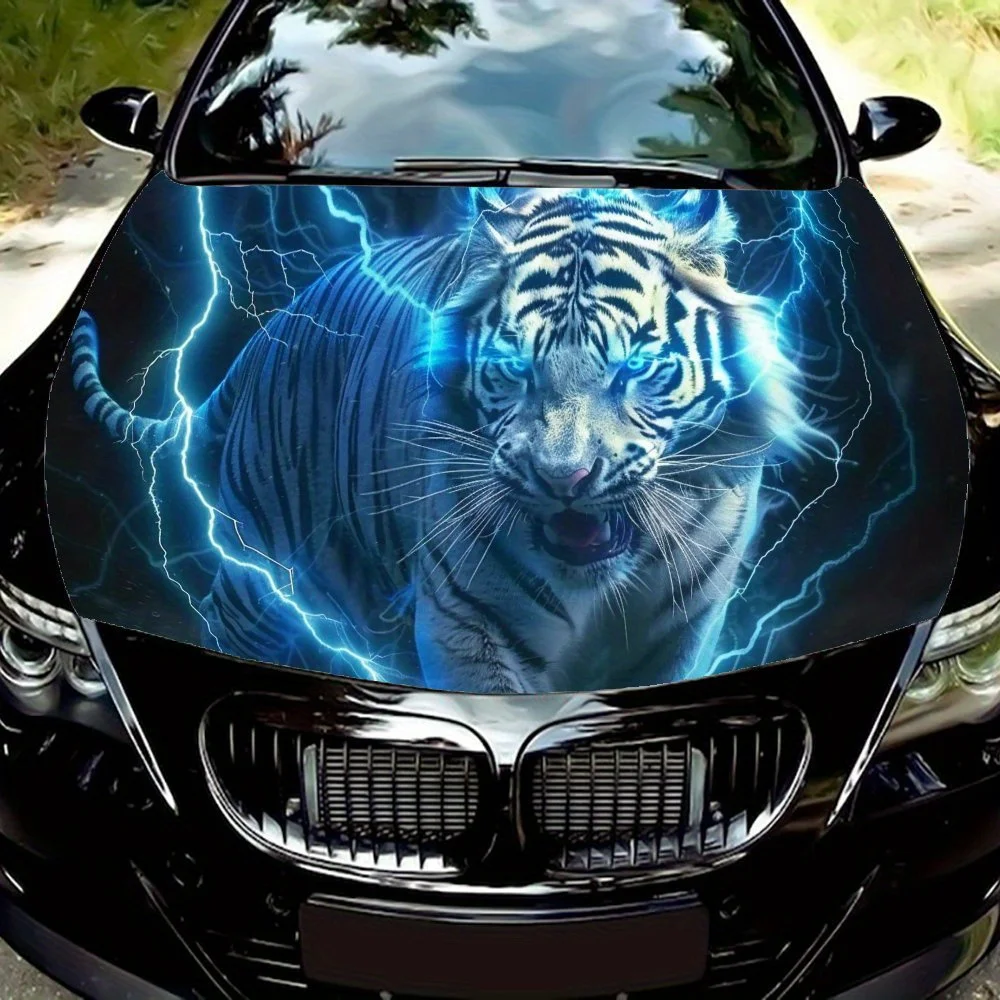 

Виниловая упаковка Blue Lightning White Tiger, используемая для защитной пленки на капоте автомобиля, водонепроницаемая и устойчивая к царапинам | Идеальный подарок для