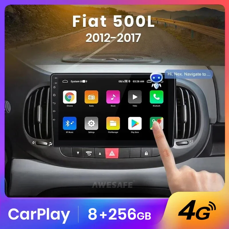 AWESAFE Wireless CarPlay Autoradio for Fiat 500L 2012-2017  Car Radio Multimedia Player Android Auto Stereo GPS