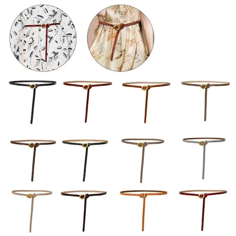 

31BB Fashion Leather Belt All Matching Waistband Dress Waiststrap Waist Decors Women Knotted Skinny Waiststraps