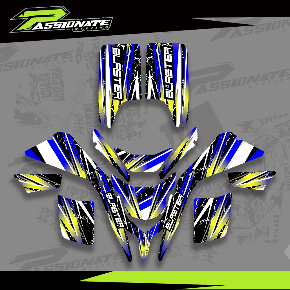 

New For Yamaha YFS 200 Blaster ATV 1988-2006 2005 2004 2003 2002 Motorcycle Graphics Background Decals Sticker Kit Customize