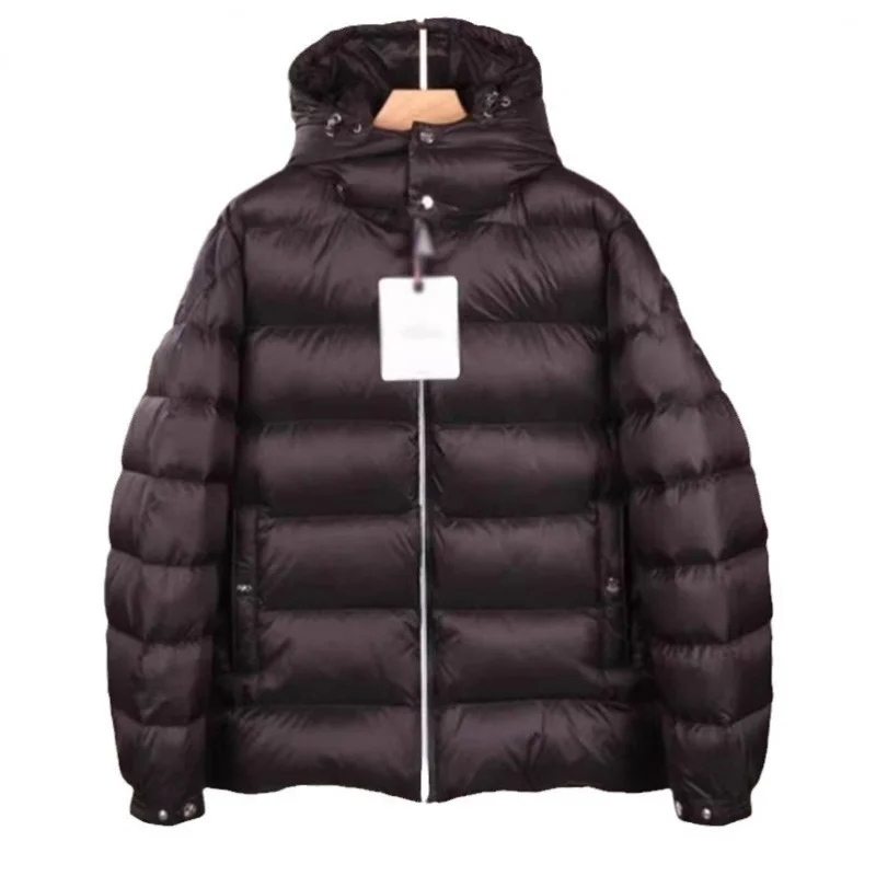 Moncl * r cor sólida à prova de vento colheita puffer jaqueta unisex inverno grosso estilo curto 90% branco ganso para baixo jaqueta dos homens outerwear