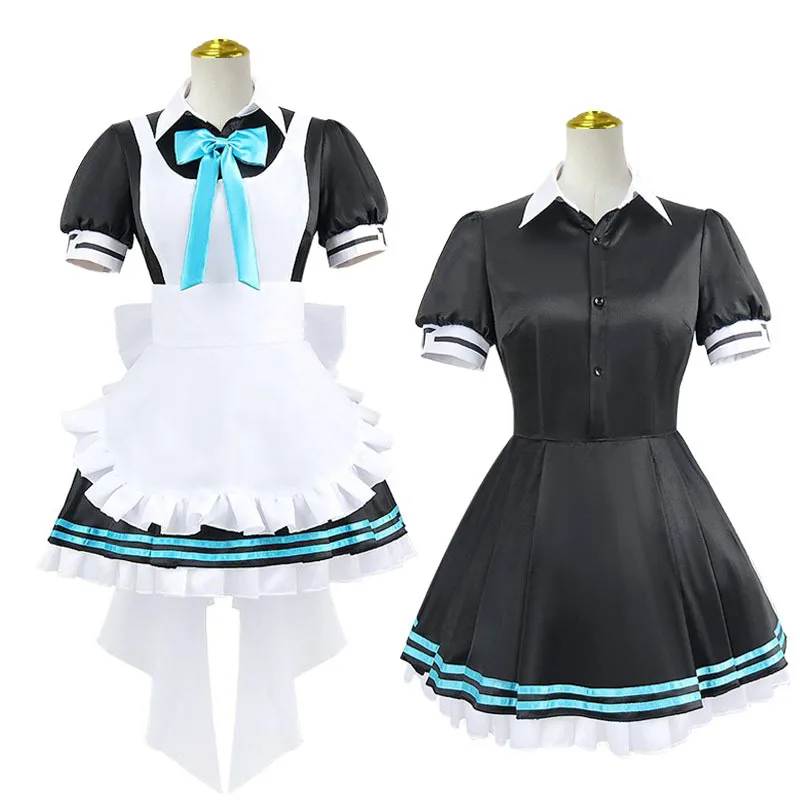 Game Blue Archive Kakudate Karin Cosplay Costume Maid Dress Outfits Black Wig Shoes Halo Halloween Party For Women Girls Props