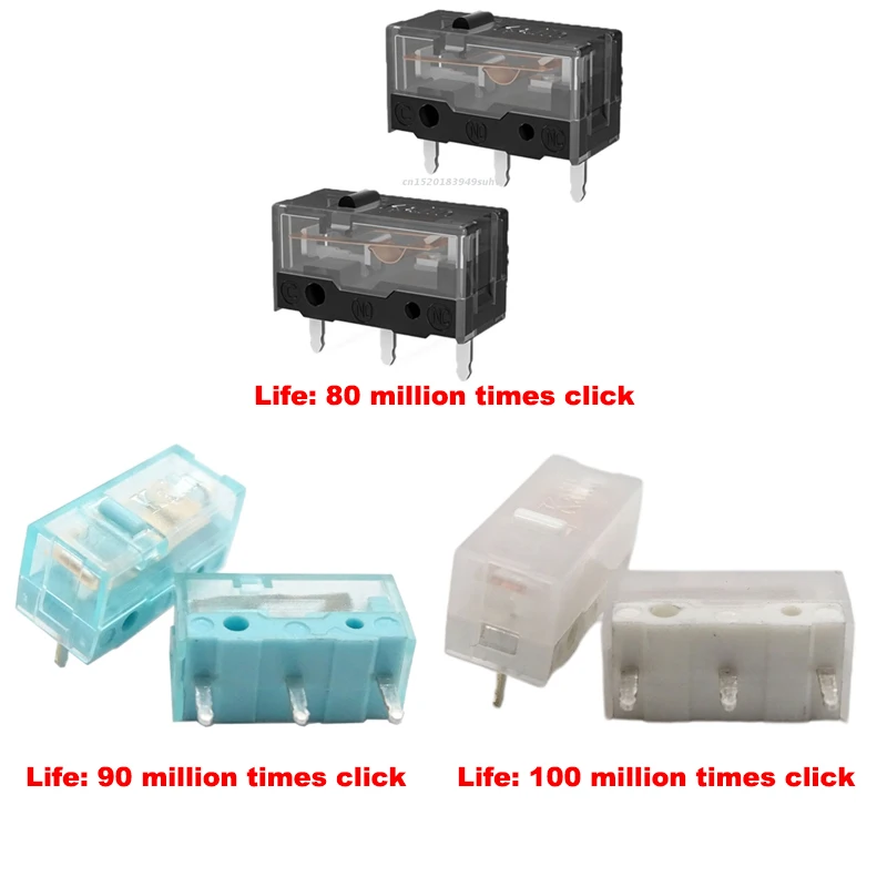 1/2/3/4/10Pcs Original Kailh GM 8.0 Mouse Micro Switch Micro Button Gold Contactor 80/90/100 Million Click Life 3 Pin Black Dot