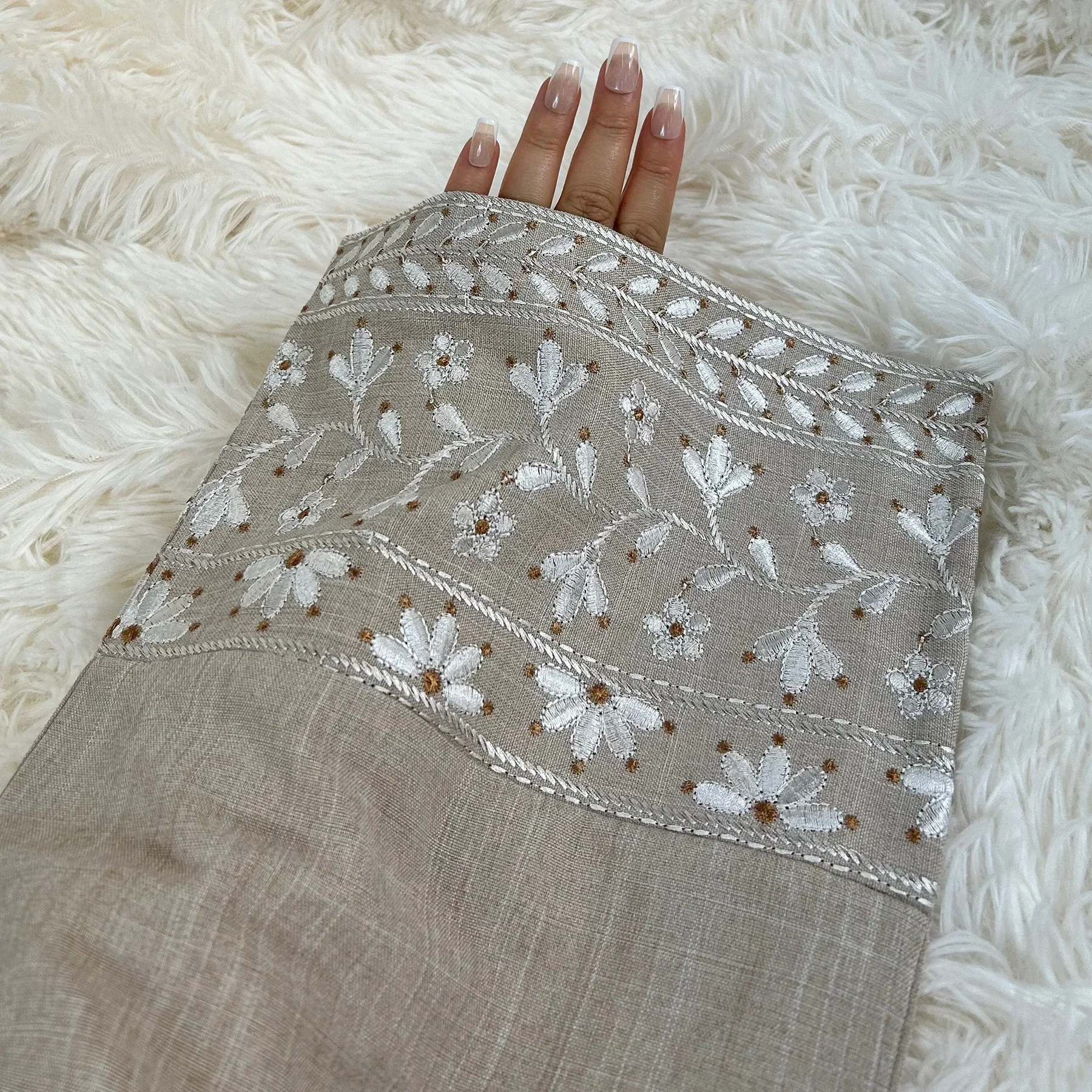 Robe musulmane Abaya fermée en lin, broderie florale, élégante, ceinturée, pour femmes, dubaï, turquie, Ramadan, Kaftan islamique, Hijab