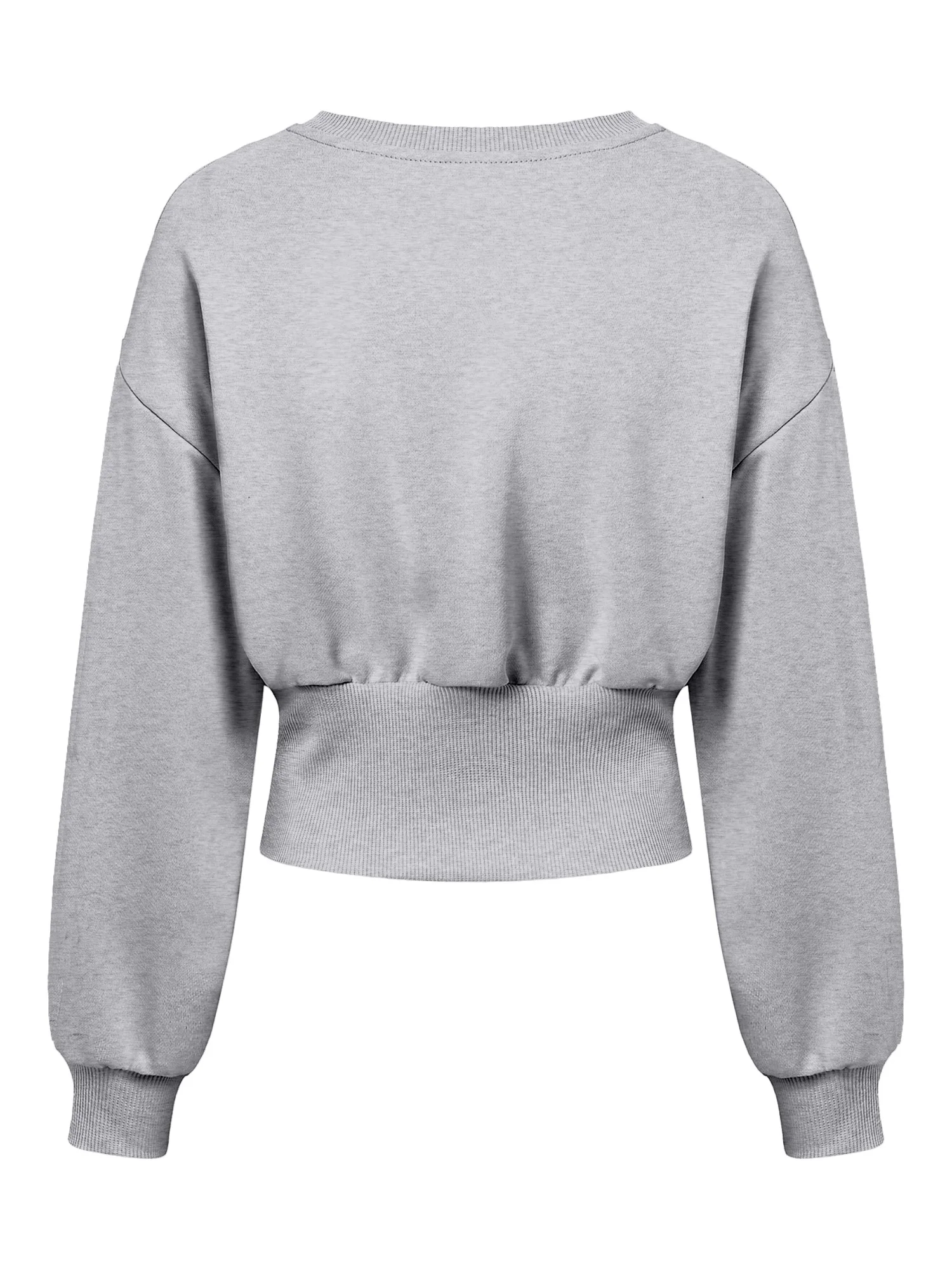Lässiges Damen-Sweatshirt mit Rundhalsausschnitt, langärmliges Pullover-Oberteil mit geraffter Taille und seitlichen Knöpfen, einfarbig, schmale Passform, Streetwear – Detail 8