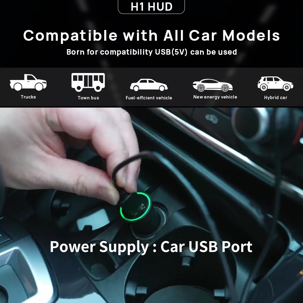 KWHUD Car HUD Head-up Display GPS Universal Digital Speedometer Windshield Projector for All Cars Electronic Device Auto Gadgets