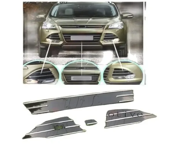 

Chrome Front Bumper Lower Grille Grill Cover for Ford New Kuga Escape 2013-2016 2014 2015