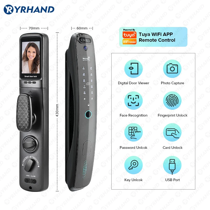 3D biometric security camera, smart password door lock, electronic,unlocking application, fingerprint smart door lock