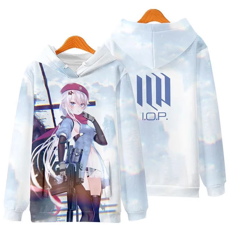 أنيمي الكرتون الفتيات فرونت لاين اللولب هوديس بلوزات الذكور ثلاثية الأبعاد طباعة لعبة رياضية الرجال النساء Harajuku البلوز Y2k هوديي معطف #5