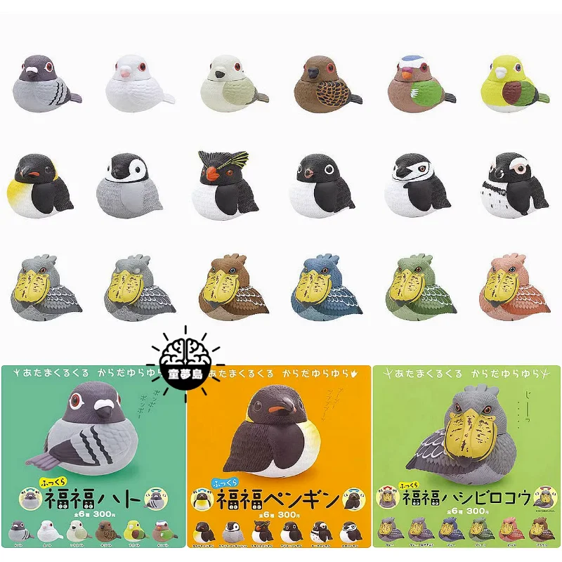 KITAN CLUB oryginalna kapsułka Gashapon zabawki rysunek Kawaii śliczny pulchny pingwin ptak gołąb miniaturowa figurka zwierzęcia Anime Decor