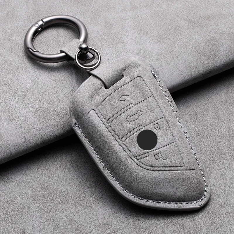 Leather Car Remote Key Case Cover for Bmw F20 G20 G30 X1 X3 X4 X5 G05 X6 X7 G11 F15 F16 G01 G02 F48 1 2 3 4 5 6 7 Series