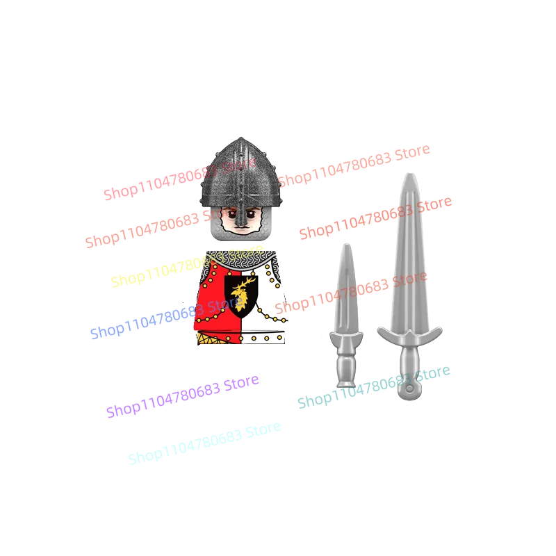 MOC 블록 전쟁 보병 기사 미니 피규어 조립 모델 전시 애니메이션 만화 액세서리 장난감 선물 수집품