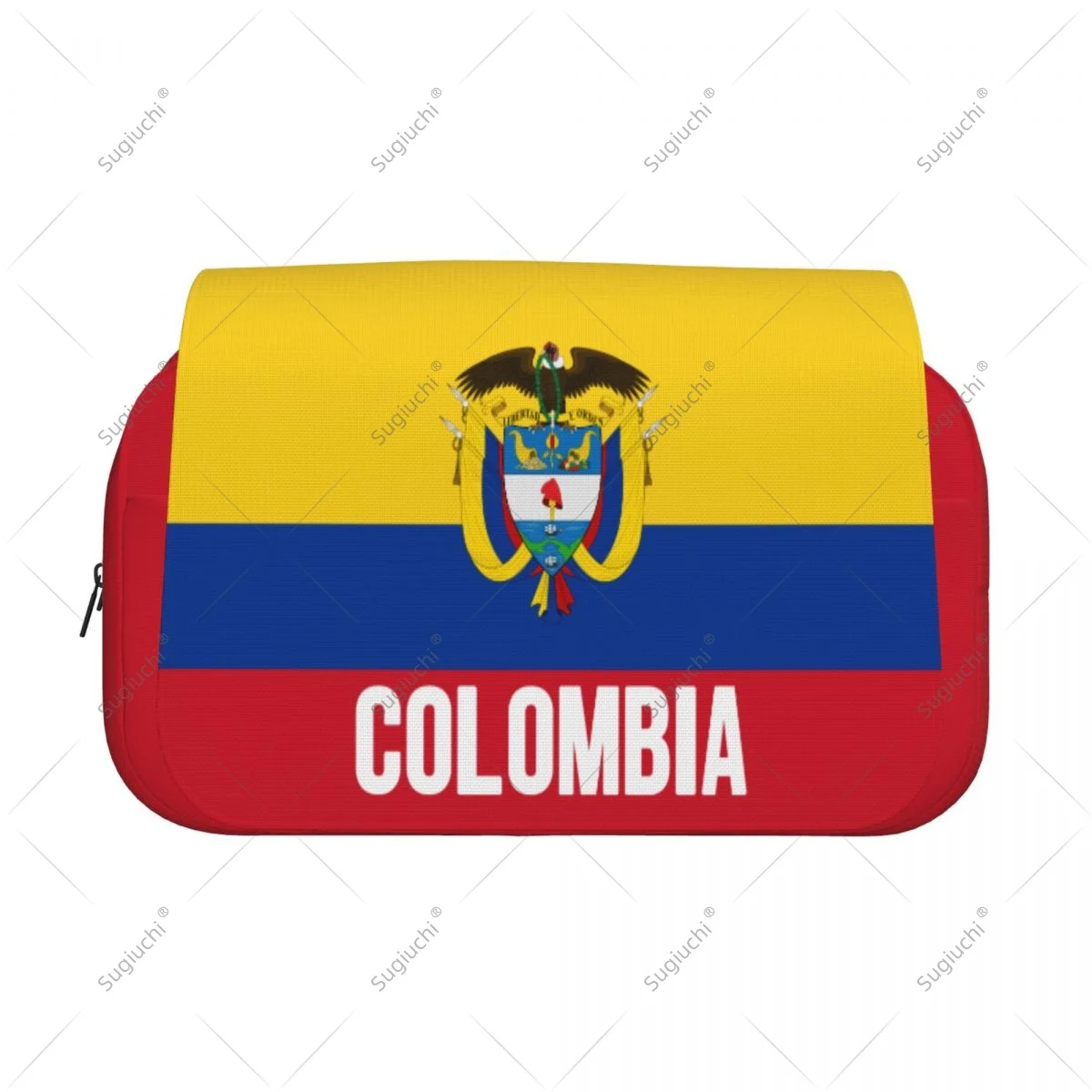 Pencil Case Scissors Bags 3D Colombia Flag Double-layer Oxford Cloth Stationery Storage Pen Box Case