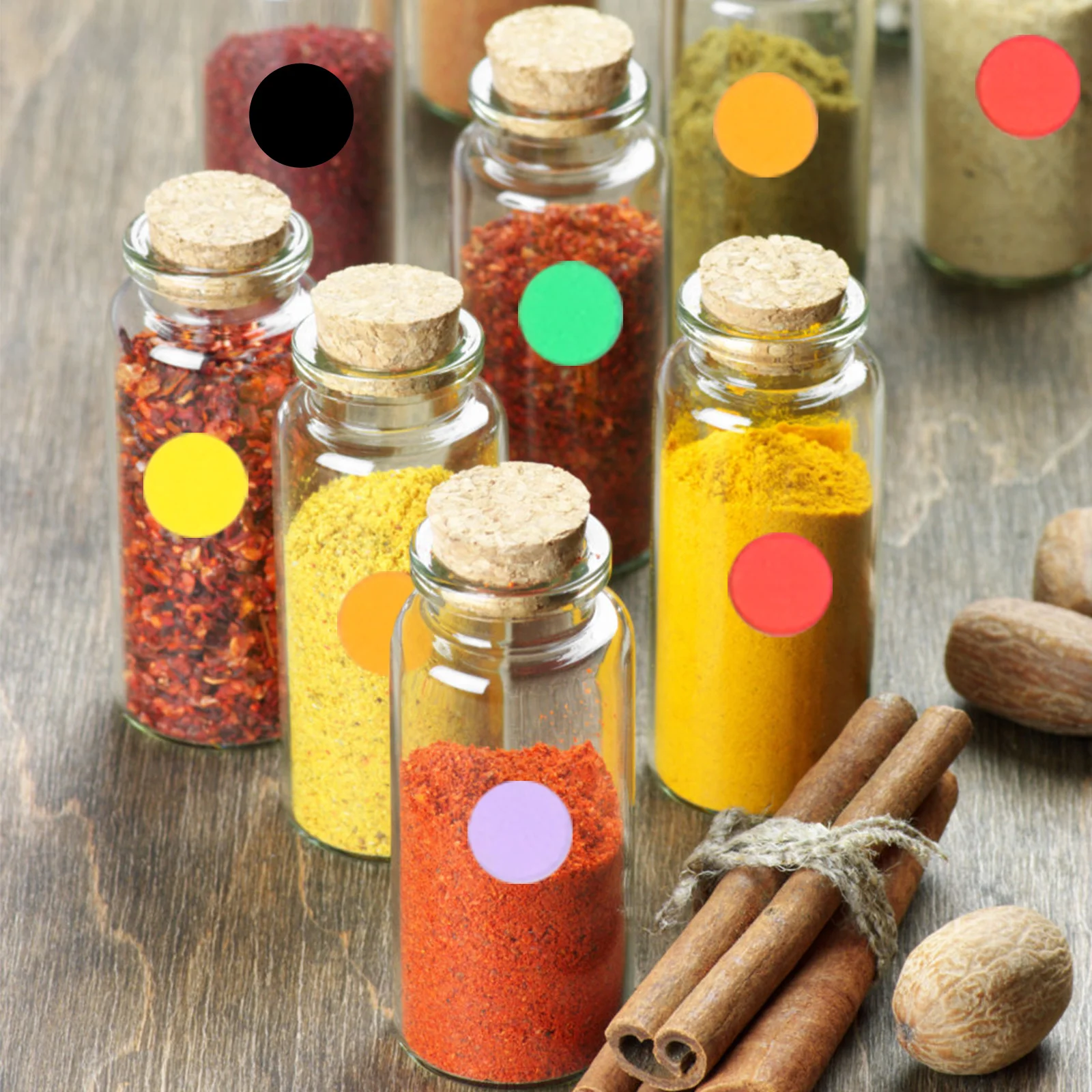 

18 Sheets Round Label Stickers Small Dot Shape Self-Adhesive Practical Note Sticker for Home Housewarming Classification