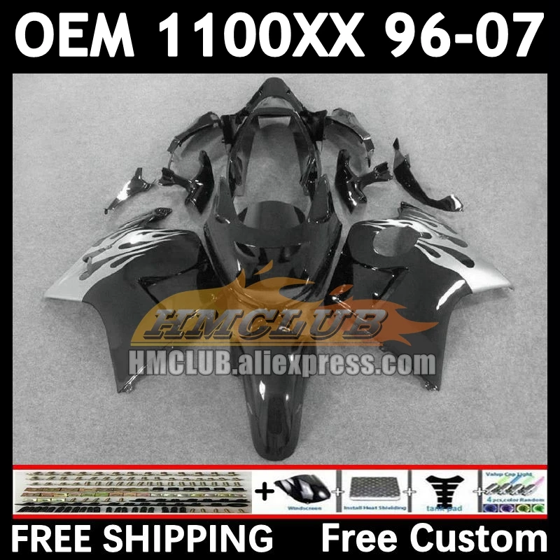 Blackbird For HONDA CBR 1100XX CBR1100 XX 86No.40 CBR1100XX 96 97 98 black silver 99 00 01 2002 2003 2004 2005 2006 2007 Fairing