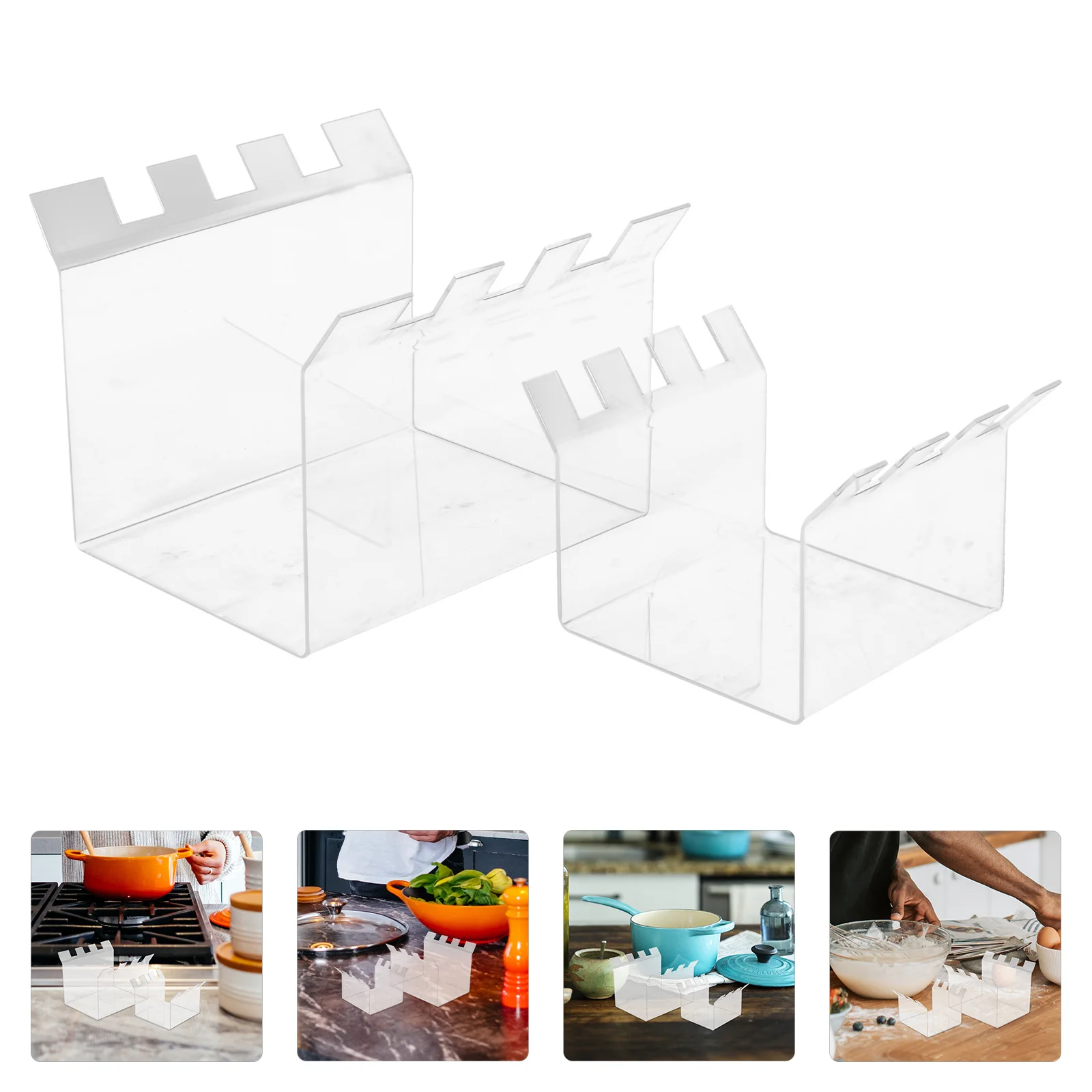 

2Pcs Food Prep Bag Holder Acrylic Stand Storage Organizer for Freezer Meal Prep Space Saving Kitchen Tool