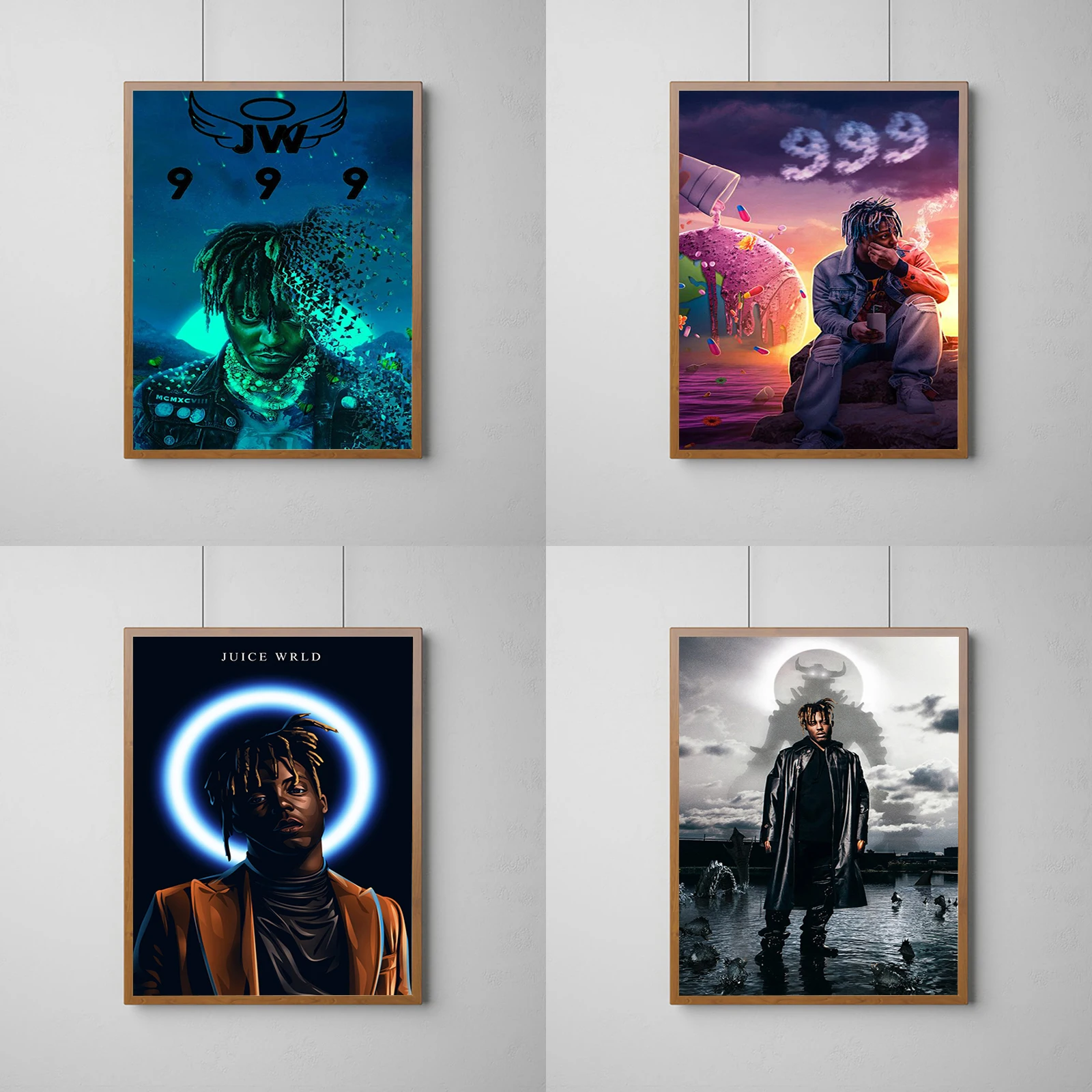 RIP Juice Wrld Rapper Poster Decoration Room Decor Painting on Canvas Print Home Decorative Paintings Art Posters for Wall Decor