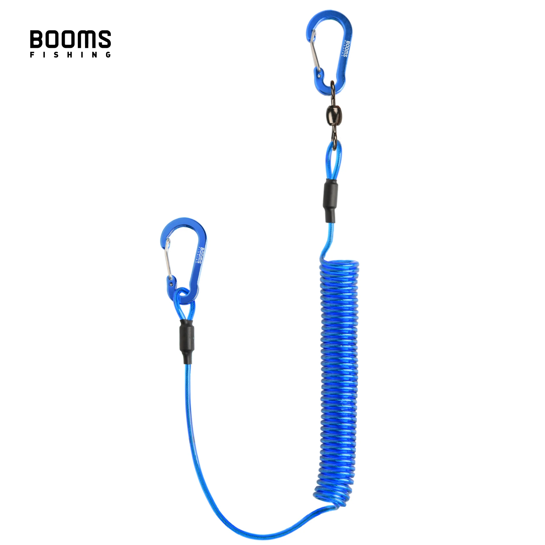 Booms Fishing T02 2M Heavy Duty Angel-Lanyard für Bootseile mit Camping-Karabiner, sicheres Schloss, Angelwerkzeuge, Zubehör