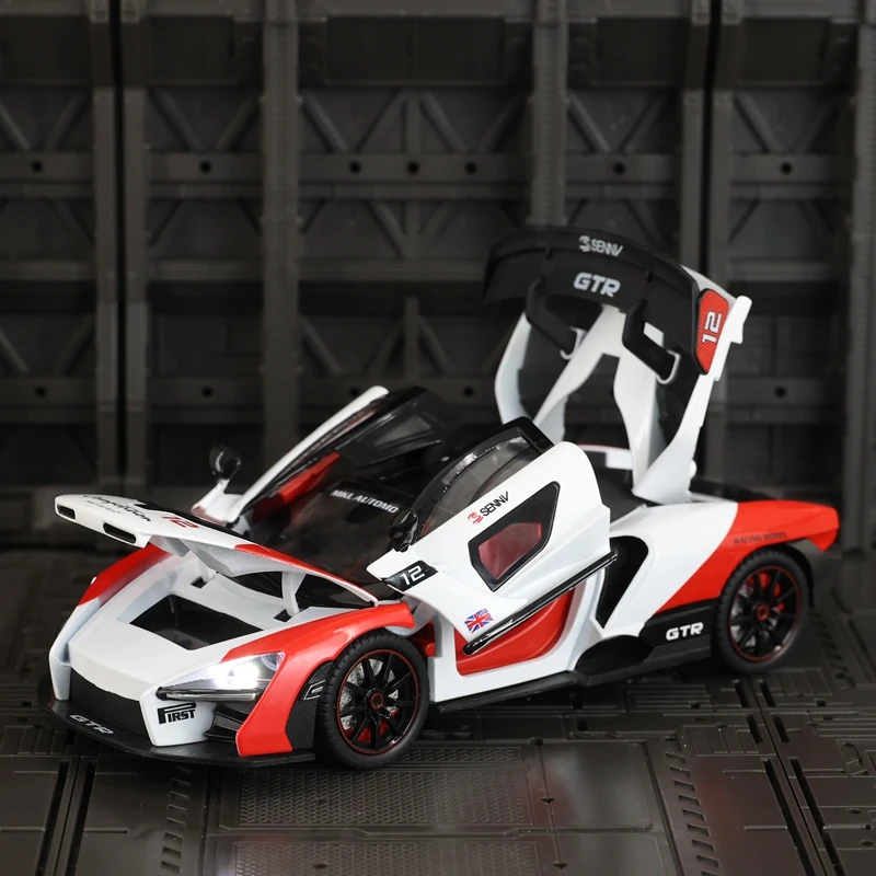 Modelo de coche de aleación McLaren Senna 1:24, puertas y capó de motor, el maletero se puede abrir, se puede dar como regalo de cumpleaños para amigos