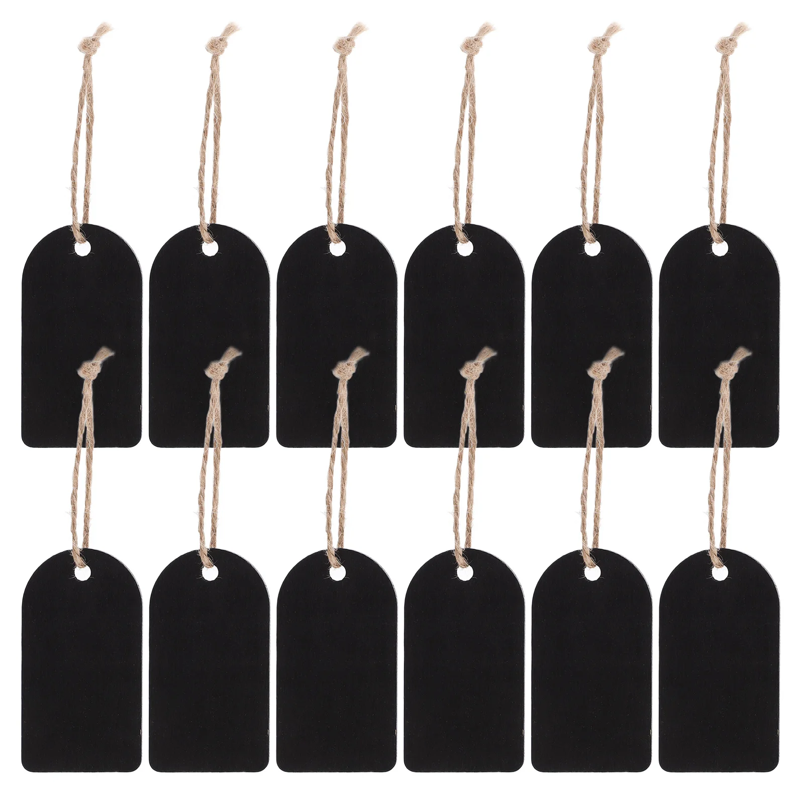 

50Sets Mini Blackboard Tags Double-Sided Writable Wooden Hanging Chalkboard Labels Multipurpose Price Tags for Store Office