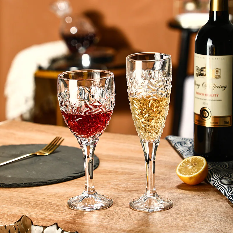 Crystal Glass Red Wine Glass Champagne Glass Light Luxury Lead-free Glass Wine Cup Home Wedding Party Bar Ware Kitchen Dining