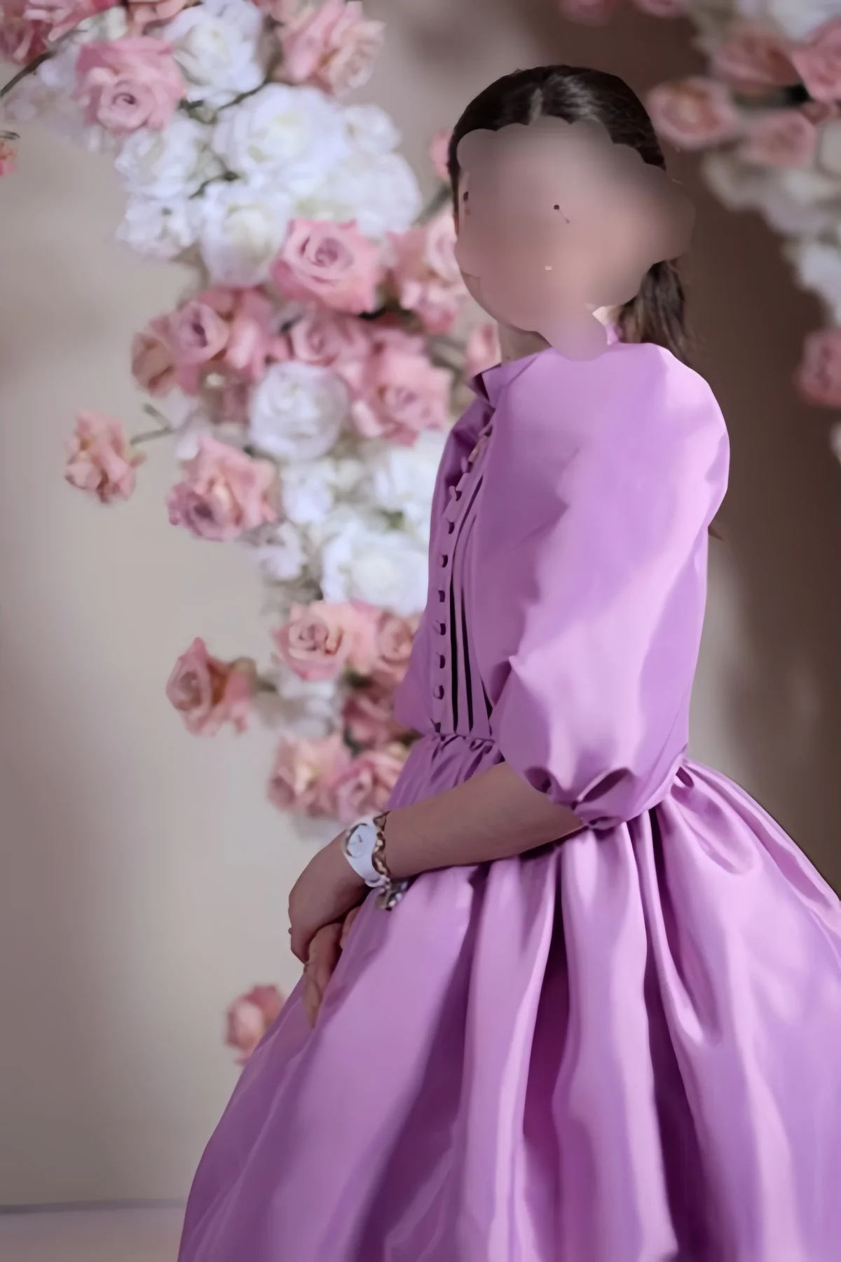 Vestidos acampanados para niñas, vestidos elegantes de dama de honor con cuello alto y manga 3/4, vestido Formal de satén plisado para bodas y adolescentes, largo personalizado