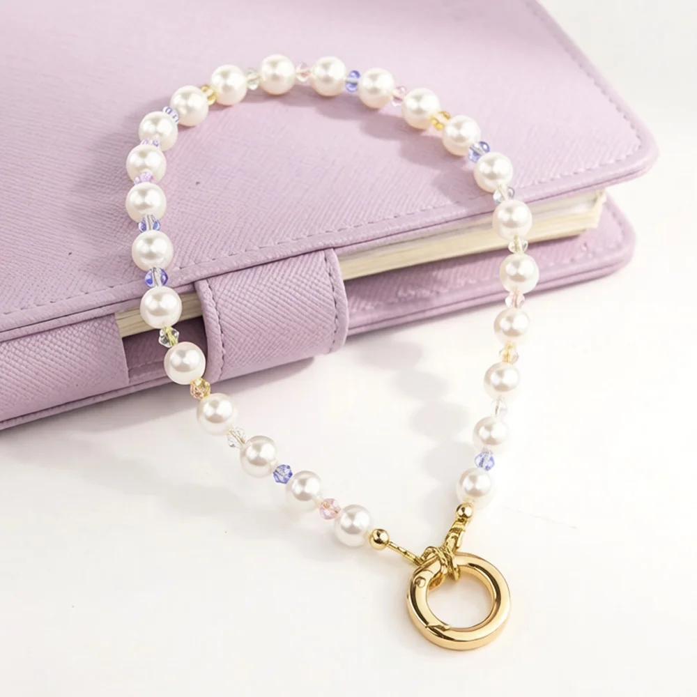 

MQIQI Handmade Bead Pearl Phone Charm Strap Lanyard Strap Anti-Lost Wrist Chain Keyring for Cell Phone Charm Pendant Accessory