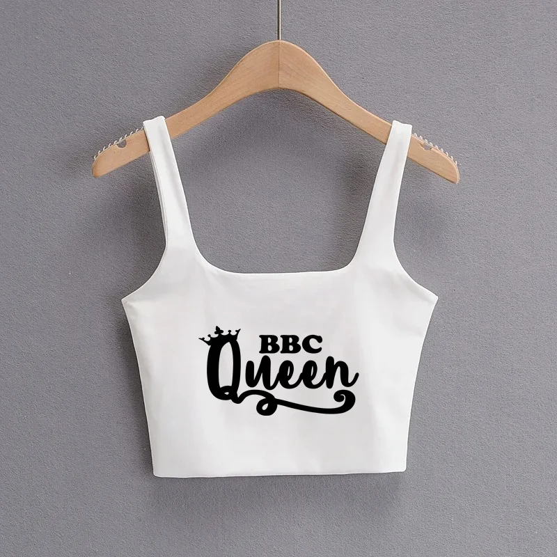 BBC Queen Fashion Girls Cute Slim Top Camis Sleeveless Hot Clothing for Women Double Ladies Good Quality Female Tops White Top