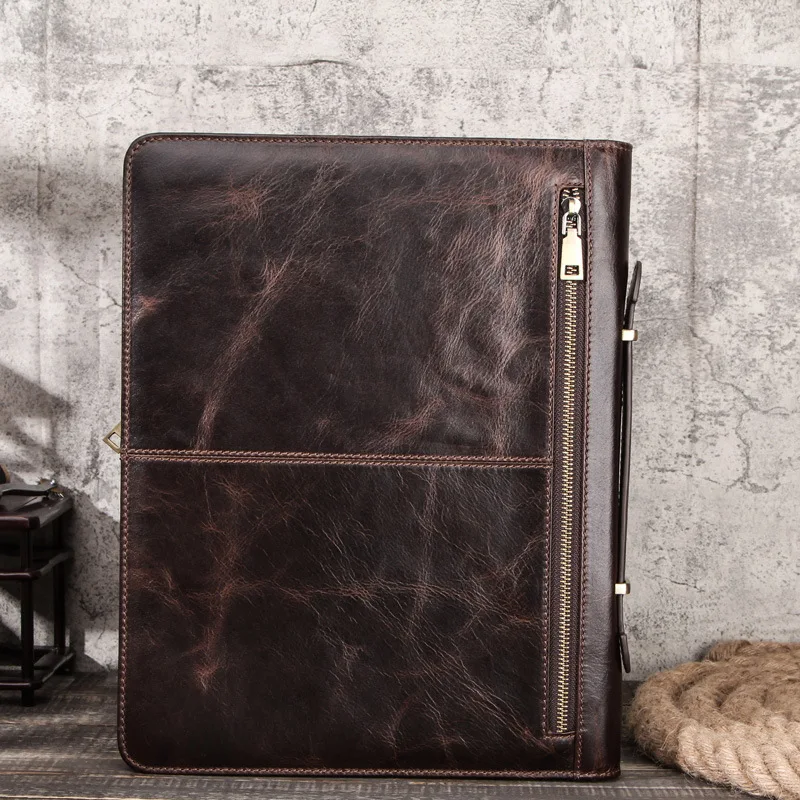 La borsa per computer Apple multifunzionale in pelle Crazy Horse versione coreana può contenere una valigetta protettiva per iPad A4 Paper da 12,9 pollici