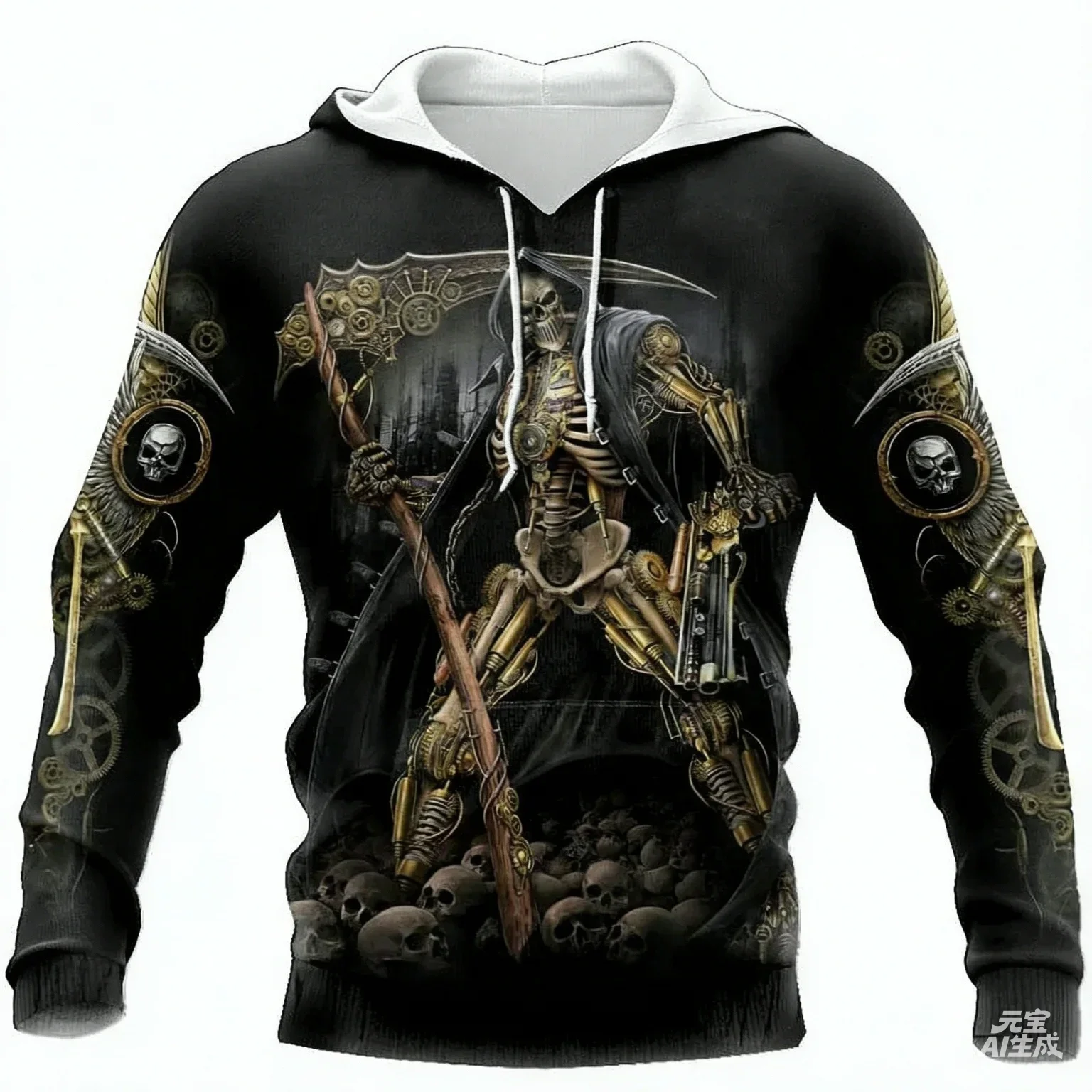 2026/27 New Skull Graphics Men's Hoodie Tops 3D Fashion Unisex Sweatshirt Winter and Autumn Hip Hop Oversized Casual Clothing