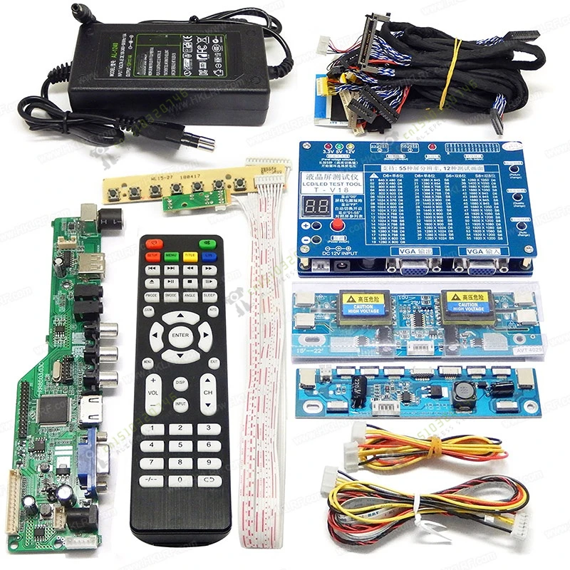 

LCD Panel Tester T-V18 Support 7-84'' LED LCD Screen Tester Inverter Tester + 14 LVDs cable + V29V56V59 Universal Drive Board