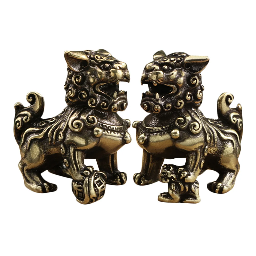 

Brass Statue Miniature Vintage Home Office Decor Desktop Ornament Tea Pet Craft Retro Sculpture Brass Crafts Adornment