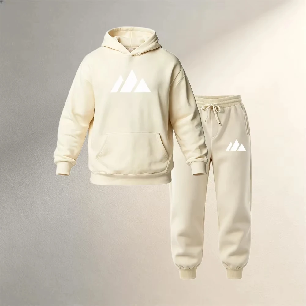 Men's Clothing Hoodies Sets 2 Pieces Autumn Winter Sports Casual Men Pullover Sweatshirt Fashion Warm Hoodie + Jogger Tracksuits view 3