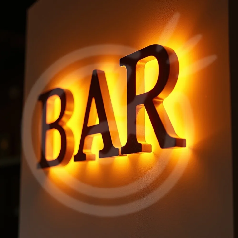 Tanda Huruf Backlit Kustom Lampu LED Logam 3D Menyala untuk Papan Tanda Iklan Etalase Tahan Air Bisnis Luar Ruangan yang Menyala