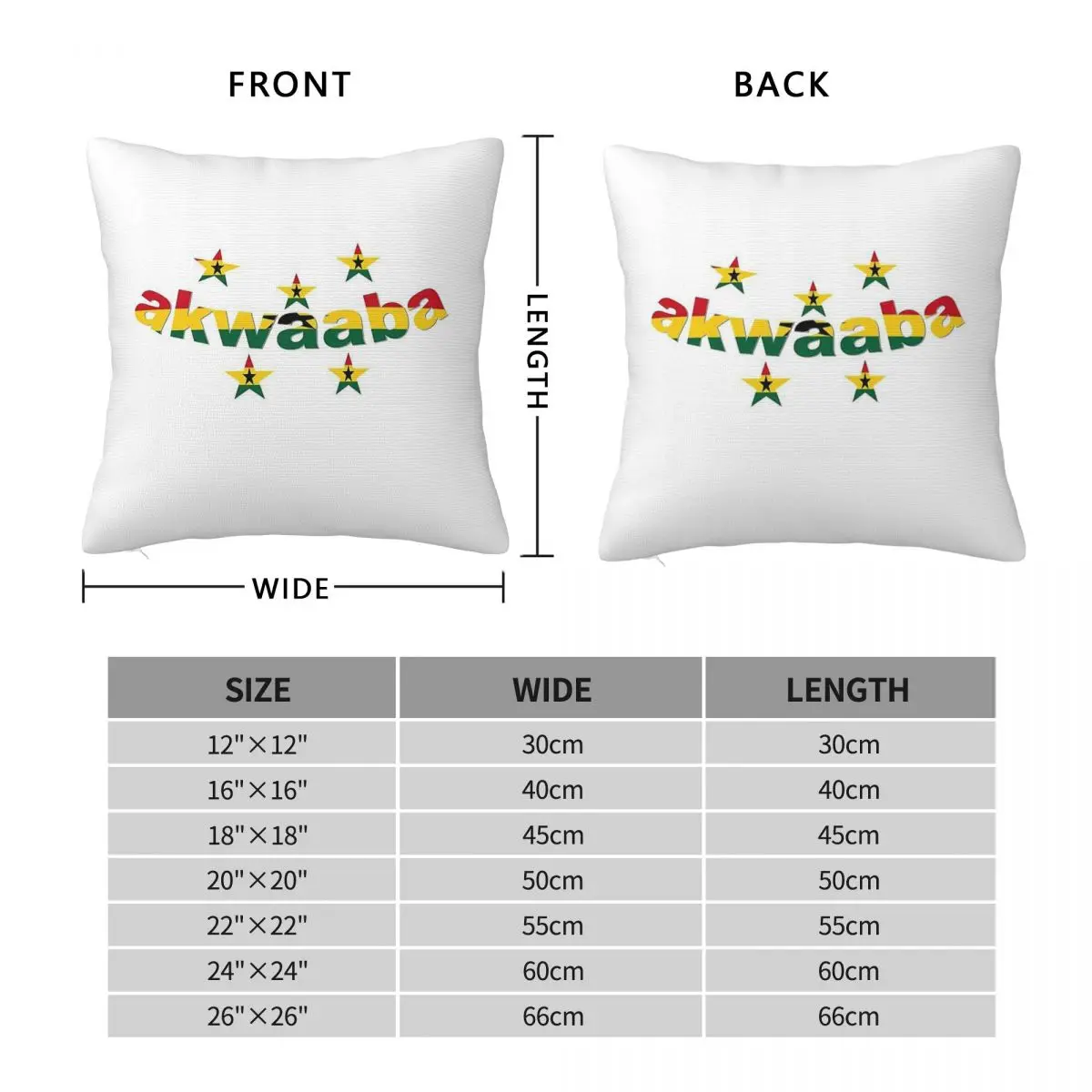 Akwaaba Ghanaian Welcome Pillowcase Polyester Linen Velvet Printed Zip Decorative Sofa Seater Cushion Cover