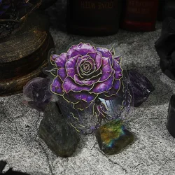 감금 장미 시리즈 레트로 고딕 PET 핸드북 스티커, 꽃 핸드북 재료, DIY 접착제 용품, 178x113mm, 10 매