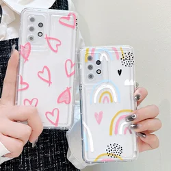 Soft Love Heart Case For Samsung S23 FE S24 Ultra Plus A54 5G A55 A15 A34 A33 A53 A14 A13 A05 A52 A32 A23 A24 A73 S21 S22 S20 FE